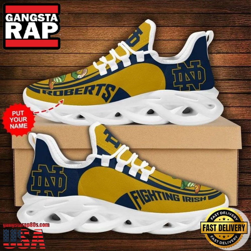 NCAA Custom Name Notre Dame Fighting Irish Sneaker Unique Design Max Soul Shoes Running Sneakers