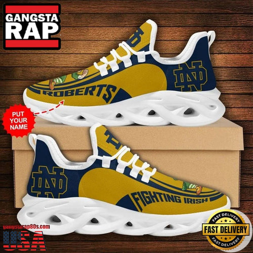 NCAA Custom Name Notre Dame Fighting Irish Sneaker Unique Design Max Soul Shoes Running Sneakers