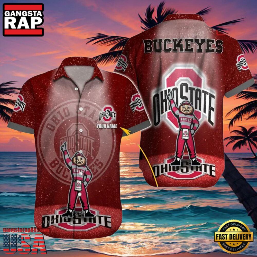 NCAA Custom Name Ohio State Buckeyes Hawaiian Shirt For Men And Women