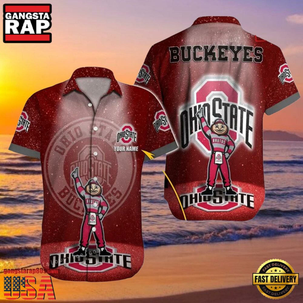 NCAA Custom Name Ohio State Buckeyes Hawaiian Shirt For Men And Women