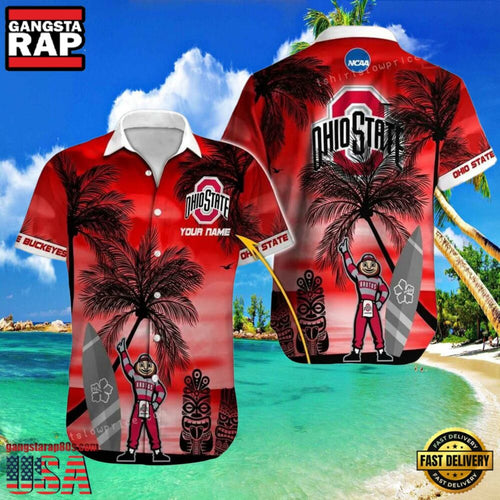 NCAA Custom Name Ohio State Buckeyes Hawaiian Shirt Man