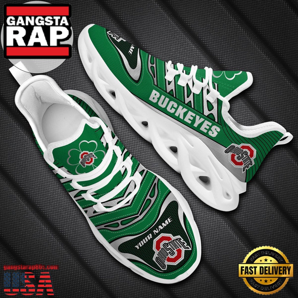 NCAA Custom Name Ohio State Buckeyes Saint Patrick’S Day Unique Design Max Soul Shoes Running Sneakers