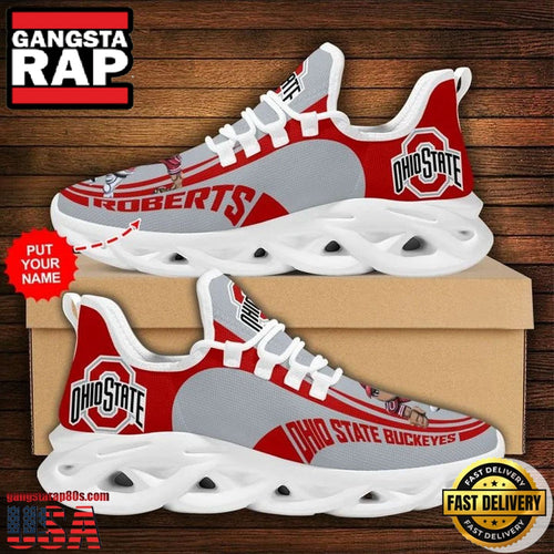 NCAA Custom Name Ohio State Buckeyes Sneaker Unique Design Max Soul Shoes Running Sneakers