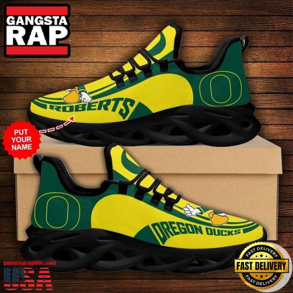 NCAA Custom Name Oregon Ducks Sneaker Unique Design Max Soul Shoes Running Sneakers