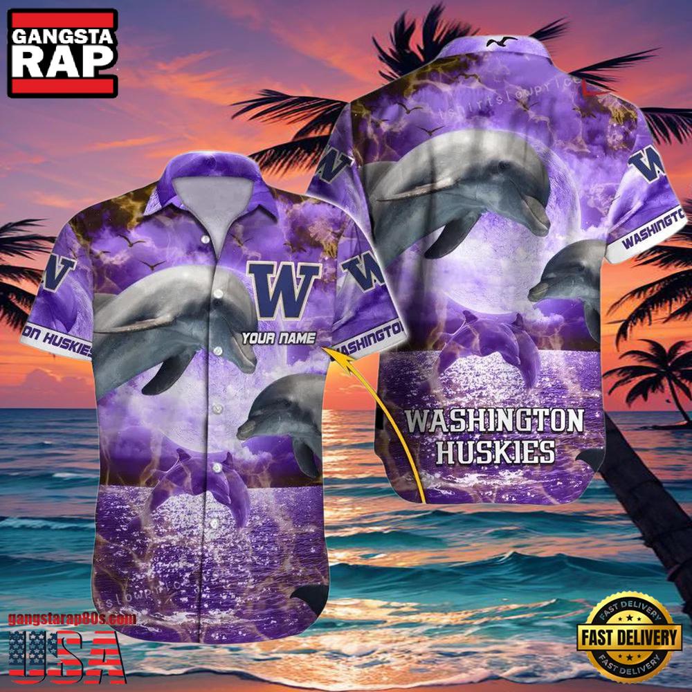 NCAA Custom Name Washington Huskies Hawaiian Shirt Cheap For Men Women