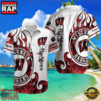 NCAA Custom Name Wisconsin Badgers Hawaiian Shirt Hawaiian Shirt Outfit