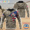 NCAA Davidson Wildcats Military Veterans Camouflage Hoodie
