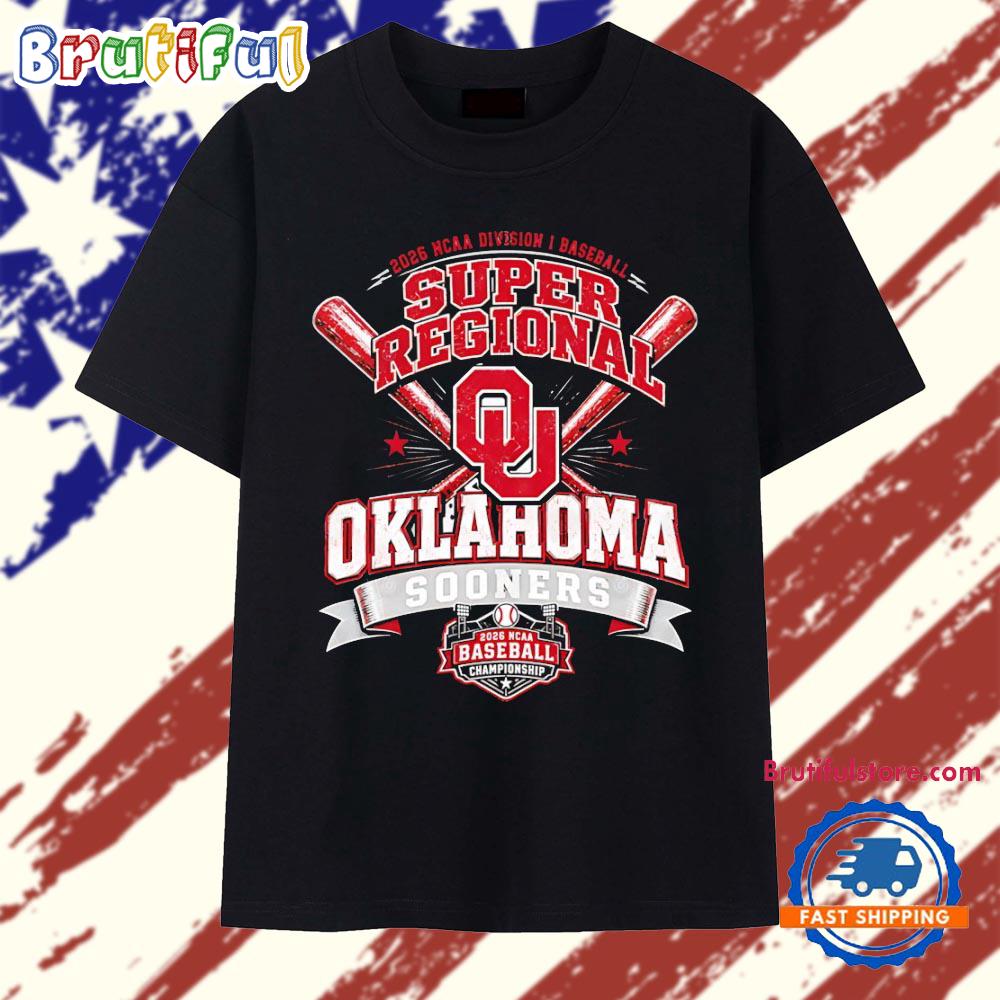 NCAA Division I Baseball Super Regional Oklahoma Sooners 2026 Championship T Shirt