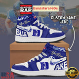 NCAA Duke Blue Devils Custom Name Air Jordan 1 Shoes Running Sneakers