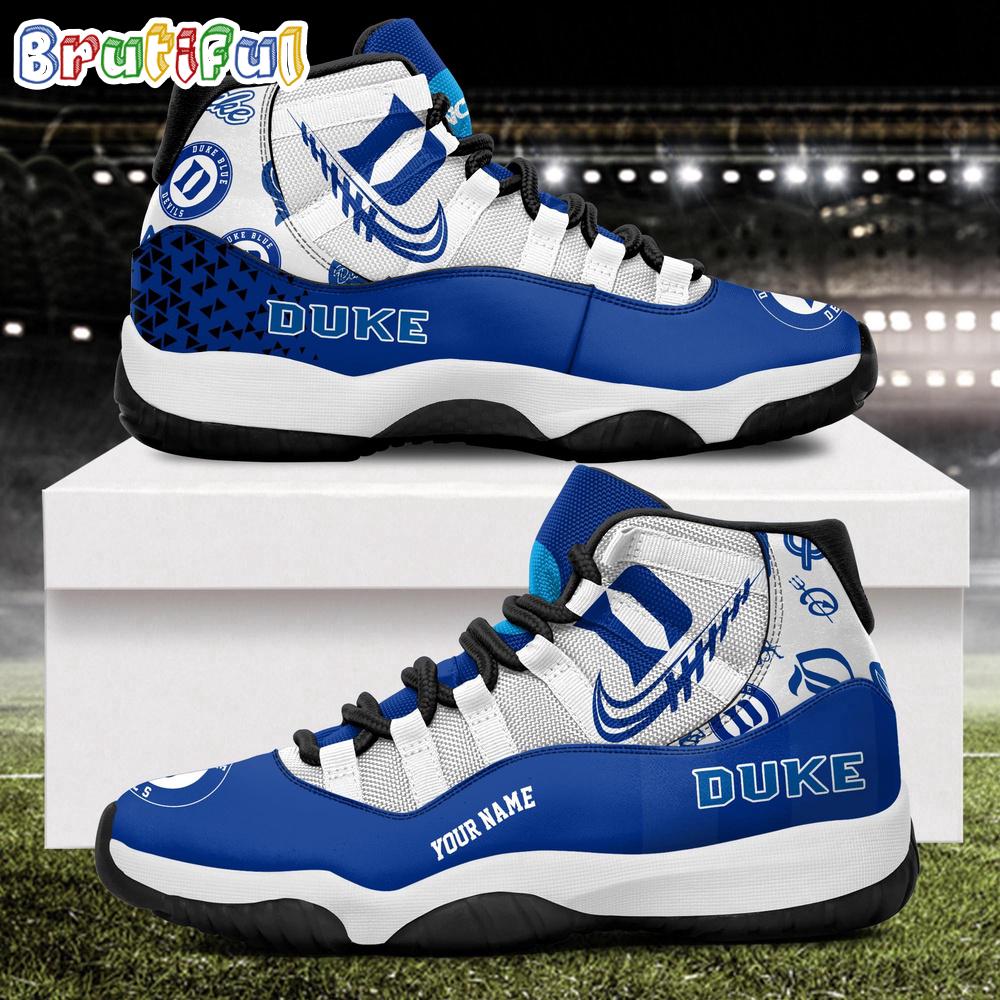 NCAA Duke Blue Devils Sport Logo Team Personalized Air Jordan 11 Shoes
