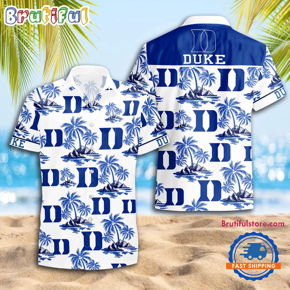 NCAA Duke Blue Devils Sporty Aloha Summer Hawaiian Shirt