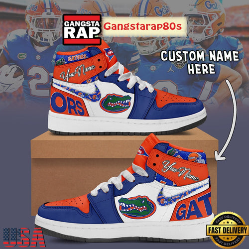 NCAA Florida Gators Custom Name Air Jordan 1 Shoes Running Sneakers