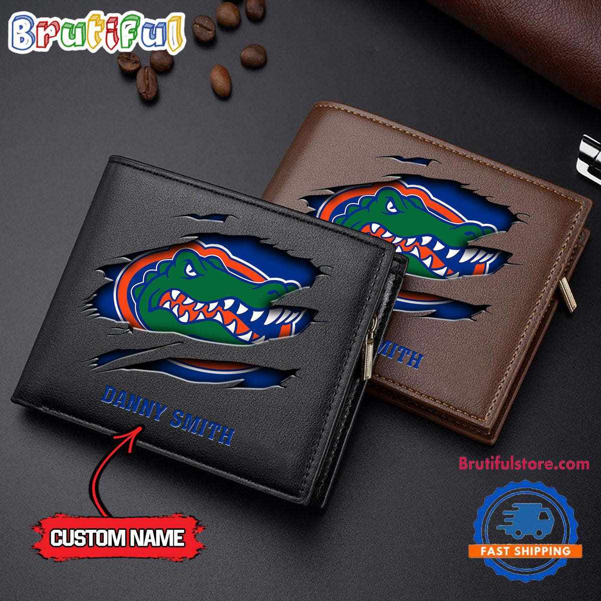 NCAA Florida Gators Sporty Custom Men’s Leather Wallet