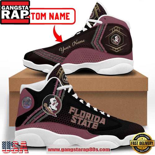 NCAA Florida State Seminoles Custom Name Garnet Black Air Jordan 13 Shoes Running Sneakers