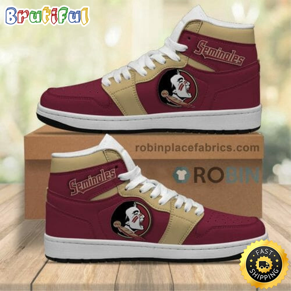 NCAA Florida State Seminoles Garnet Gold Air Jordan 1 High Sneakers Legendary Air Jordan Footwear
