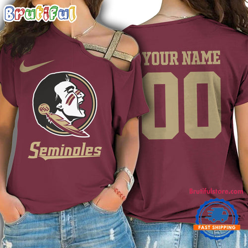 NCAA Florida State Seminoles Special Sport Team Custom Women’s One Shoulder Shirt