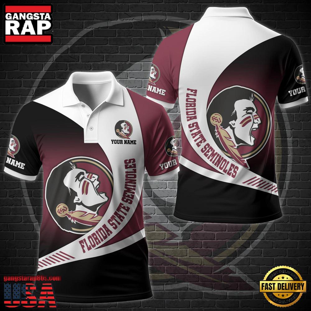 Custom Name NCAA Florida State Seminoles Team Polo Shirt