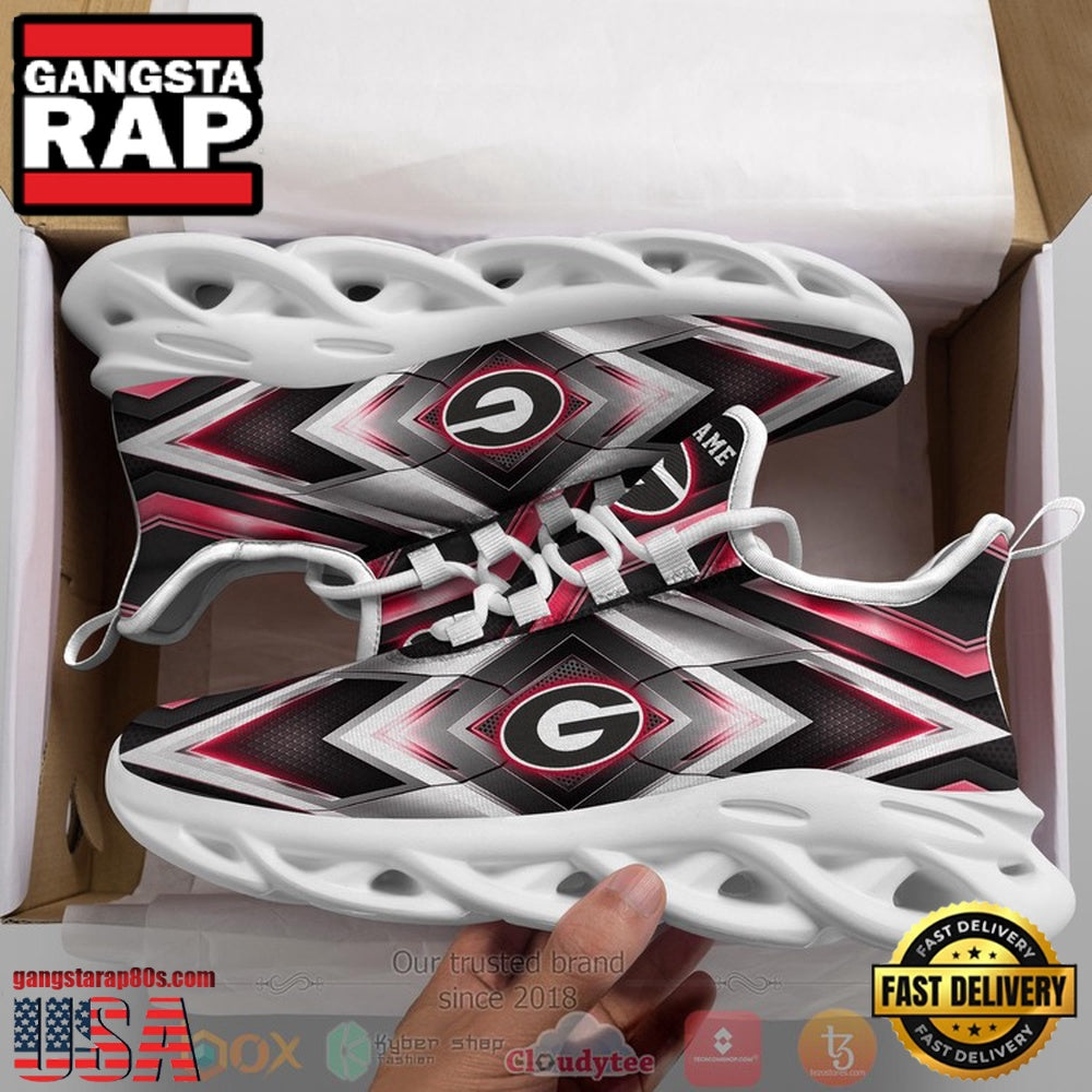 NCAA Georgia Bulldogs Football Team Custom Name Clunky Unique Design Max Soul Shoes Running Sneakers