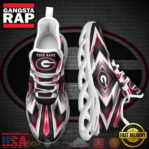 NCAA Georgia Bulldogs Football Team Custom Name Clunky Unique Design Max Soul Shoes Running Sneakers