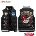 NCAA Georgia Bulldogs Mascot Sporty Design Sleeveless Puffer Jacket