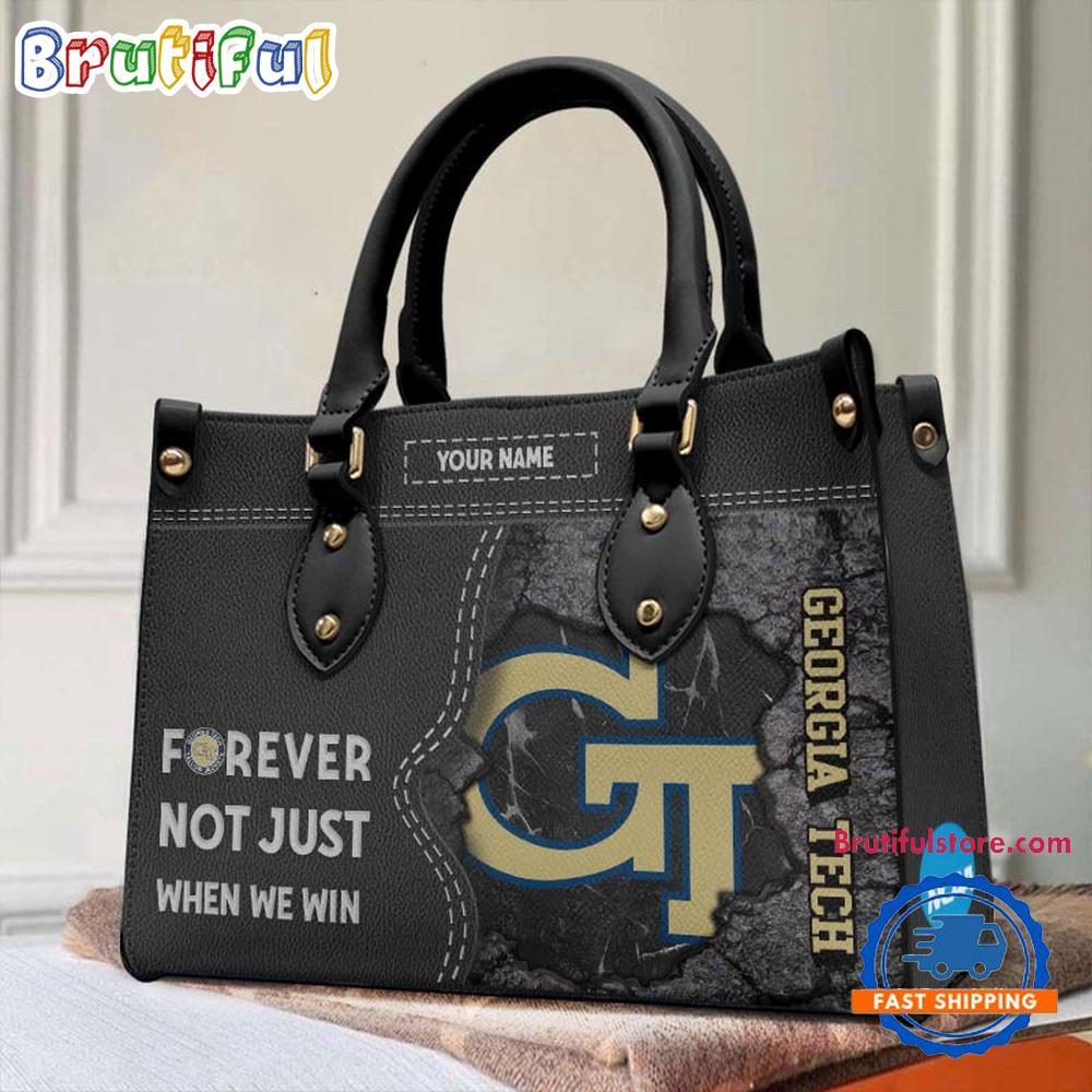 NCAA Georgia Tech Yellow Jackets Forever Not Just When We Win Leather Hand Bag