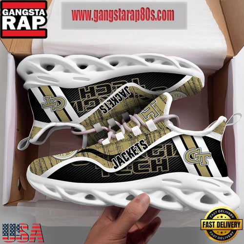 NCAA Georgia Tech Yellow Jackets New Design Max Soul Shoes Running Sneakers