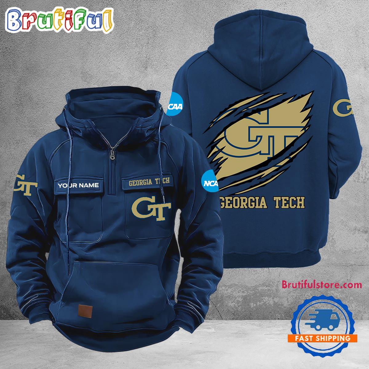 NCAA Georgia Tech Yellow Jackets Sport Team Design Logo Name Cargo Hoodie