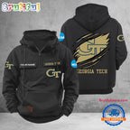 NCAA Georgia Tech Yellow Jackets Sport Team Design Logo Name Cargo Hoodie
