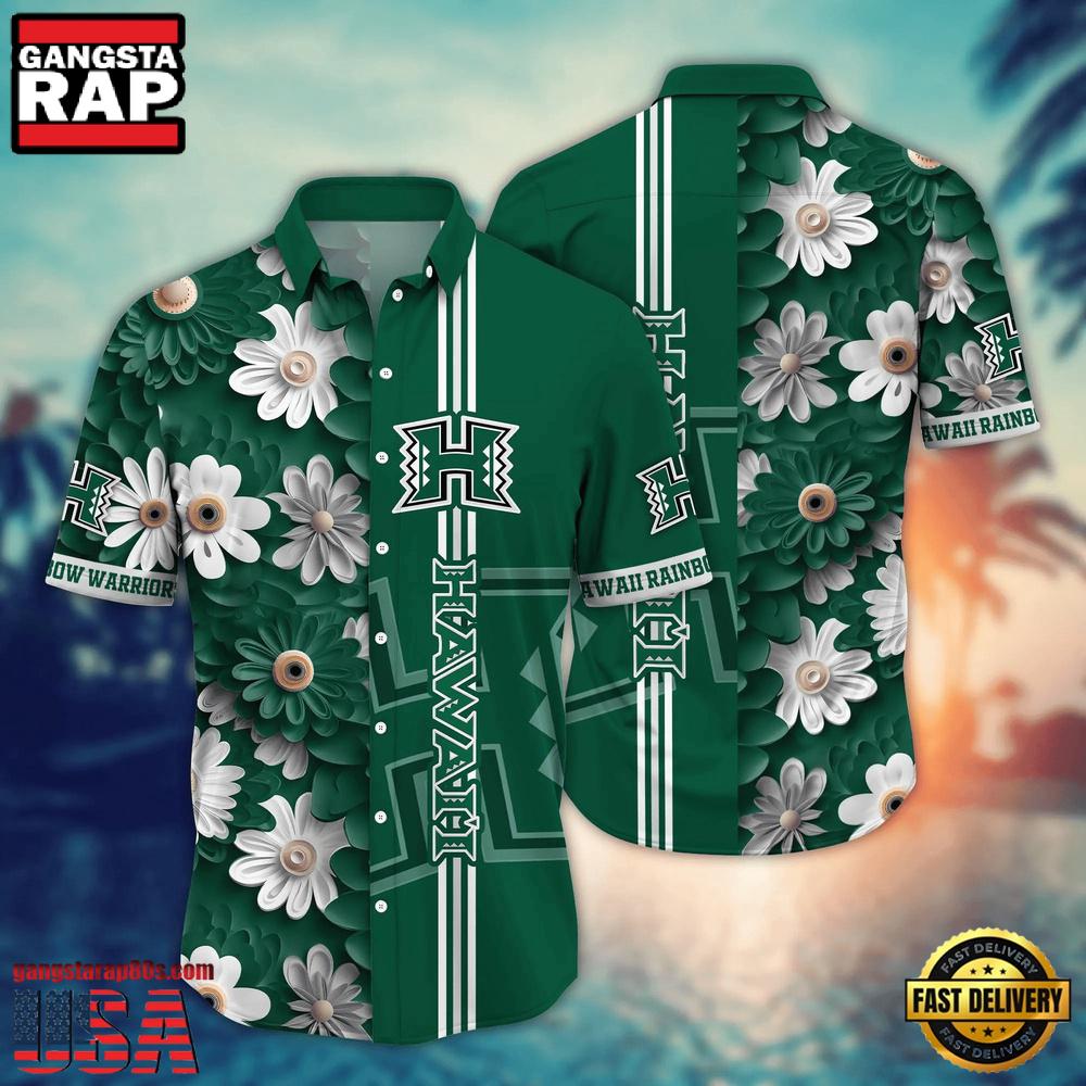 NCAA Hawaii Rainbow Warriors Flower Style Hot Summer Aloha Hawaiian Shirt