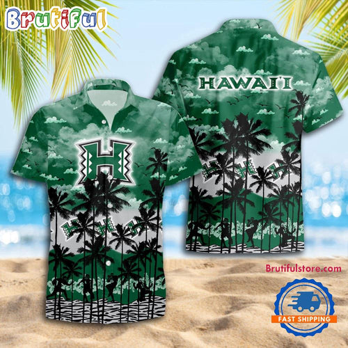 NCAA Hawaii Rainbow Warriors Palm Tree Hawaiian Shirt