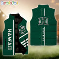 NCAA Hawaii Rainbow Warriors Sport Team Personalized Sleeveless Down Puffer Jacket