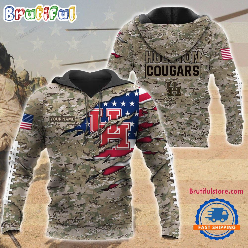 NCAA Houston Cougars Military Veterans Camouflage Hoodie