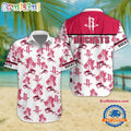 NCAA Houston Rockets Sporty Aloha Summer Hawaiian Shirt