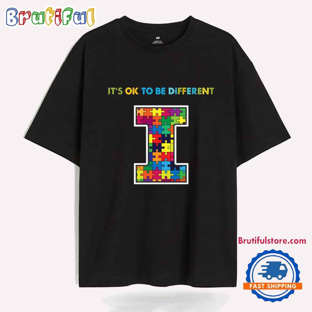 NCAA Illinois Fighting Illini Special Autism Awareness It’s Ok To Be Different T-Shirt