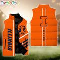 NCAA Illinois Fighting Illini Sport Team Personalized Sleeveless Down Puffer Jacket