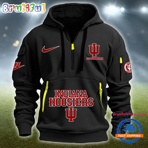 NCAA Indiana Hoosiers Heavy Hoodie, Sporty Quarter Zip Hoodie