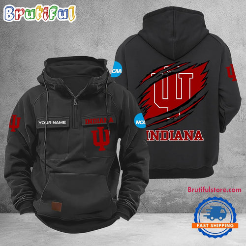 NCAA Indiana Hoosiers Sport Team Design Logo Name Cargo Hoodie