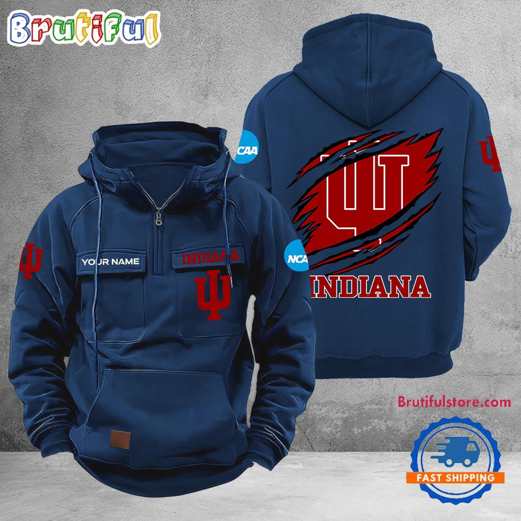 NCAA Indiana Hoosiers Sport Team Design Logo Name Cargo Hoodie