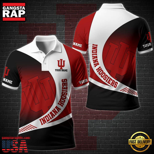 Custom Name NCAA Indiana Hoosiers Team Polo Shirt