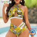 NCAA Iowa Hawkeyes Hawaiian Pattern Summer Beach Women’s Bikini Set