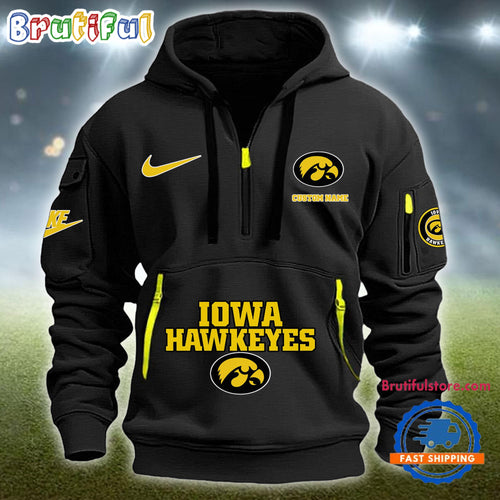 NCAA Iowa Hawkeyes Heavy Hoodie, Sporty Quarter Zip Hoodie