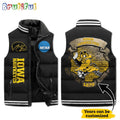 NCAA Iowa Hawkeyes Mascot Sporty Design Sleeveless Puffer Jacket