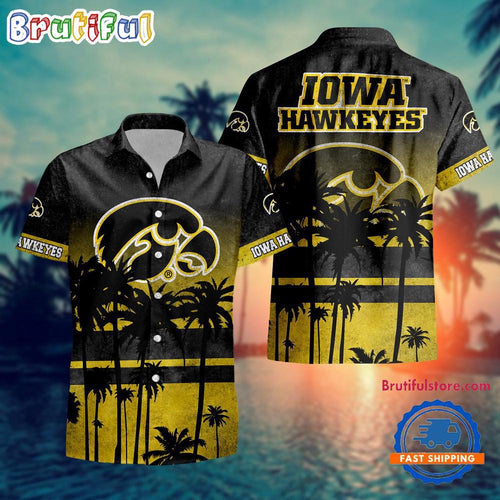 NCAA Iowa Hawkeyes Palm Tree Tropical Summer Beach Hawaiian Shirt