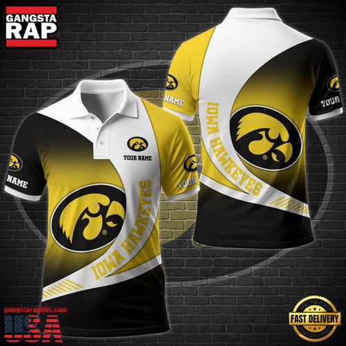 Custom Name NCAA Iowa Hawkeyes Team Polo Shirt