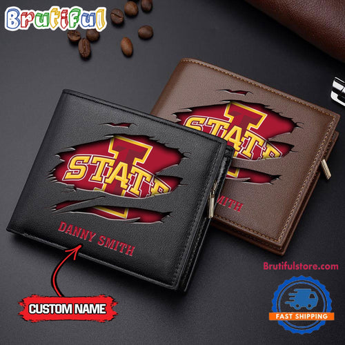 NCAA Iowa State Cyclones Sporty Custom Men’s Leather Wallet