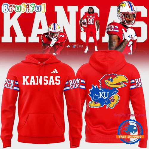NCAA Kansas Jayhawks Football 2024 New Version Soccer Rock Chalk Hoodie T-Shirt