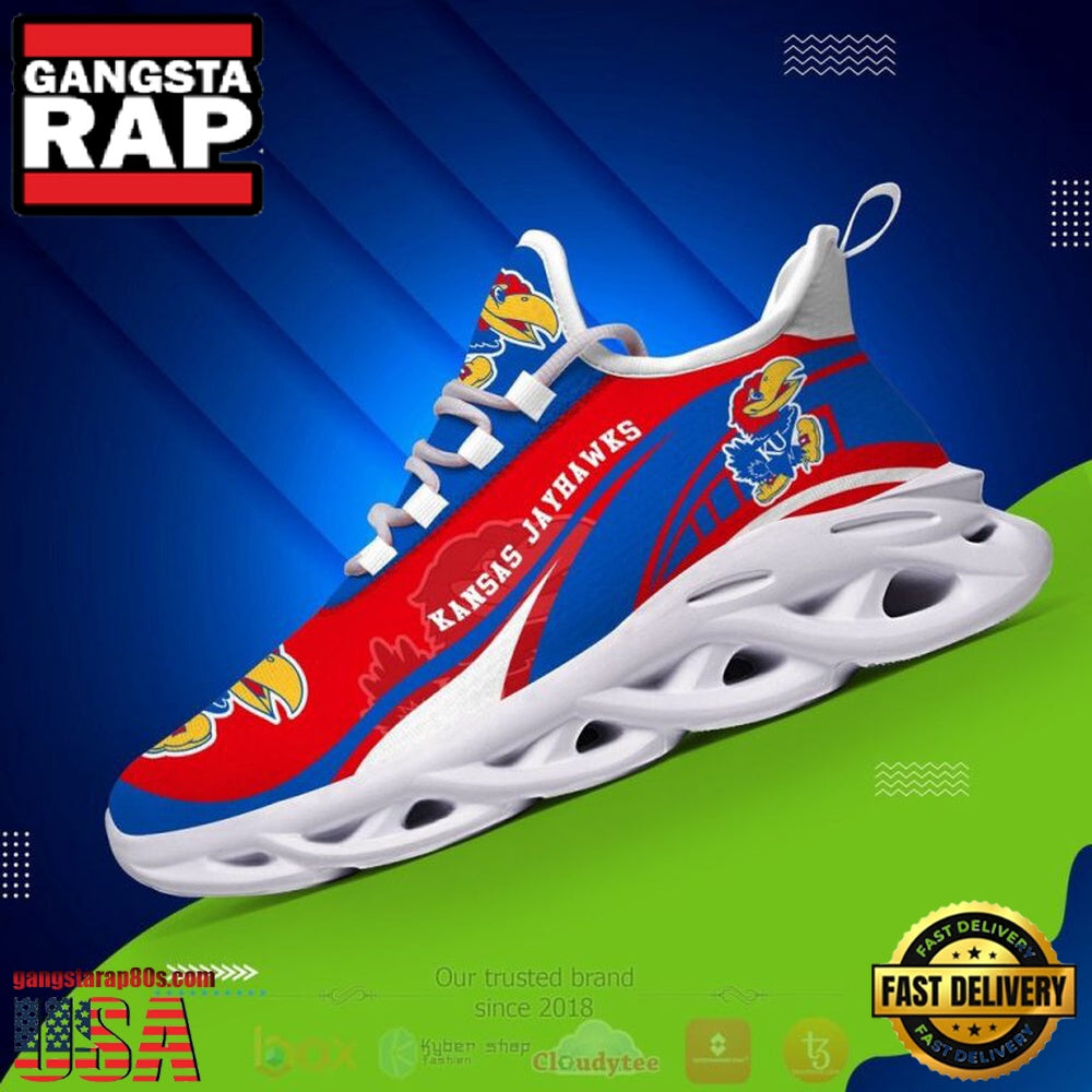 NCAA Kansas Jayhawks Football Clunky Unique Design Max Soul Shoes Running Sneakers