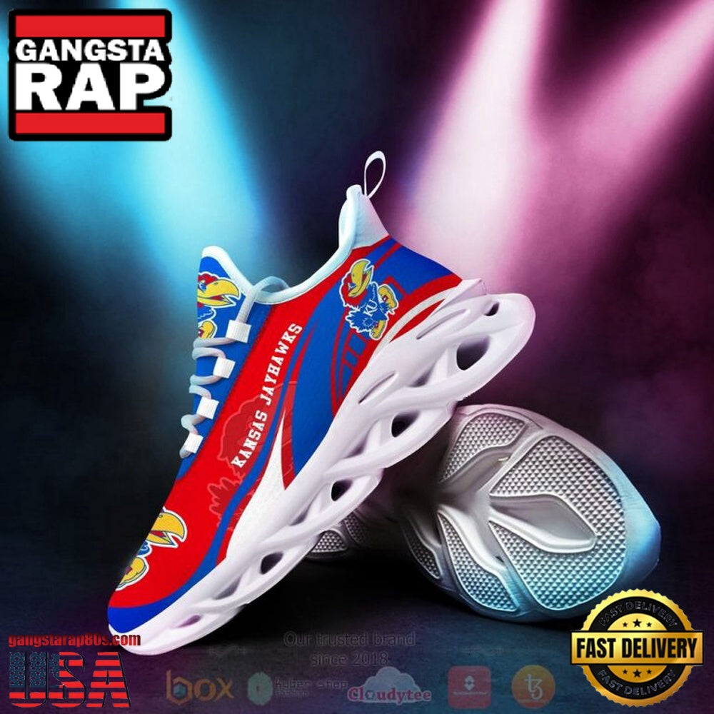NCAA Kansas Jayhawks Football Clunky Unique Design Max Soul Shoes Running Sneakers