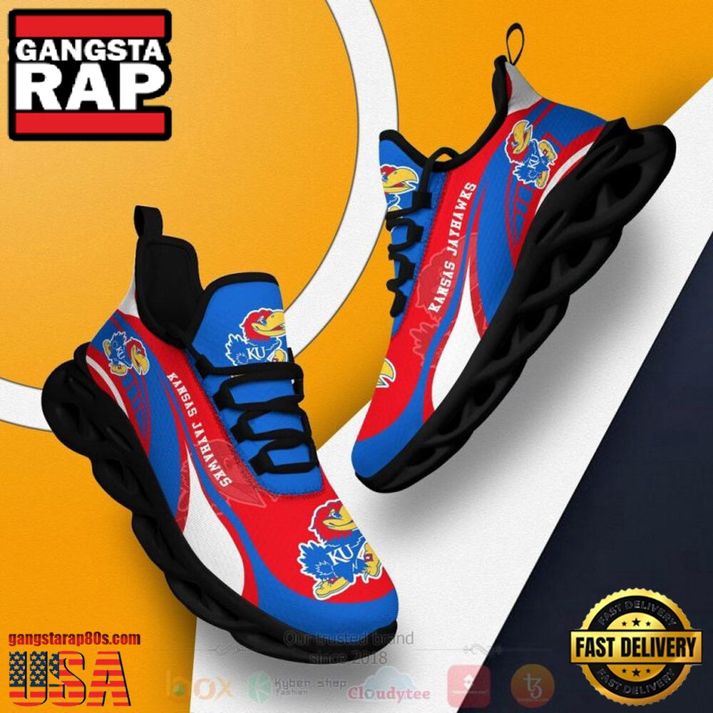 NCAA Kansas Jayhawks Football Clunky Unique Design Max Soul Shoes Running Sneakers