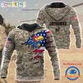 NCAA Kansas Jayhawks Military Veterans Camouflage Hoodie